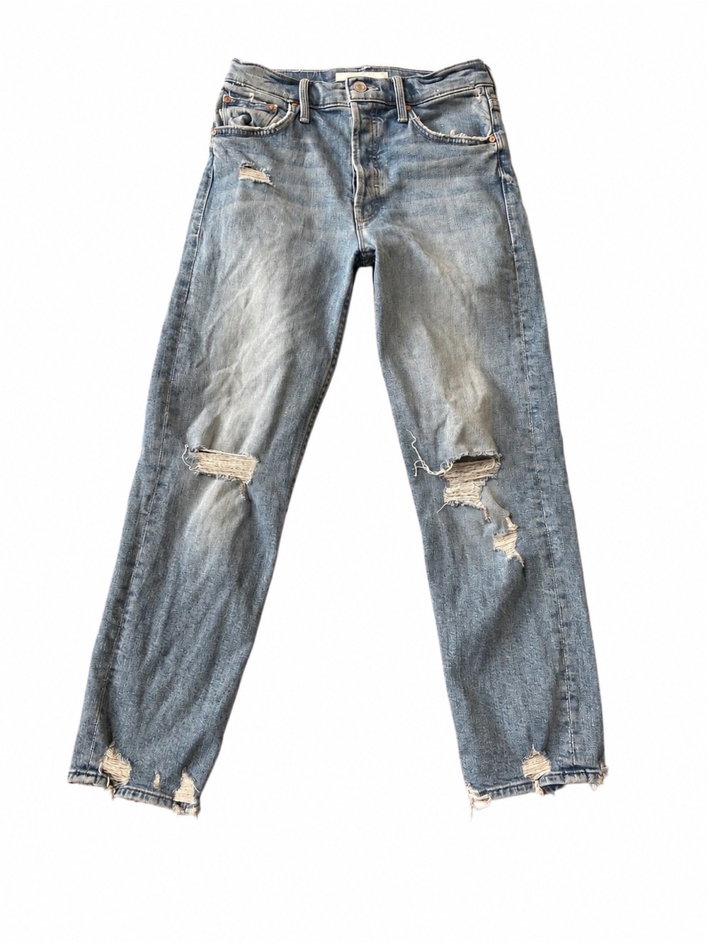 MOTHER Superior The Tomcat “The Confession”Distressed Straight Leg Jeans Size 26
